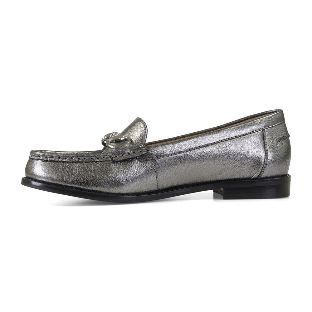 Metallic Leather Loafers - E Fit