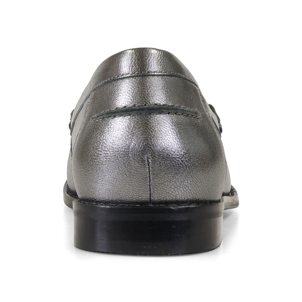 Metallic Leather Loafers - E Fit