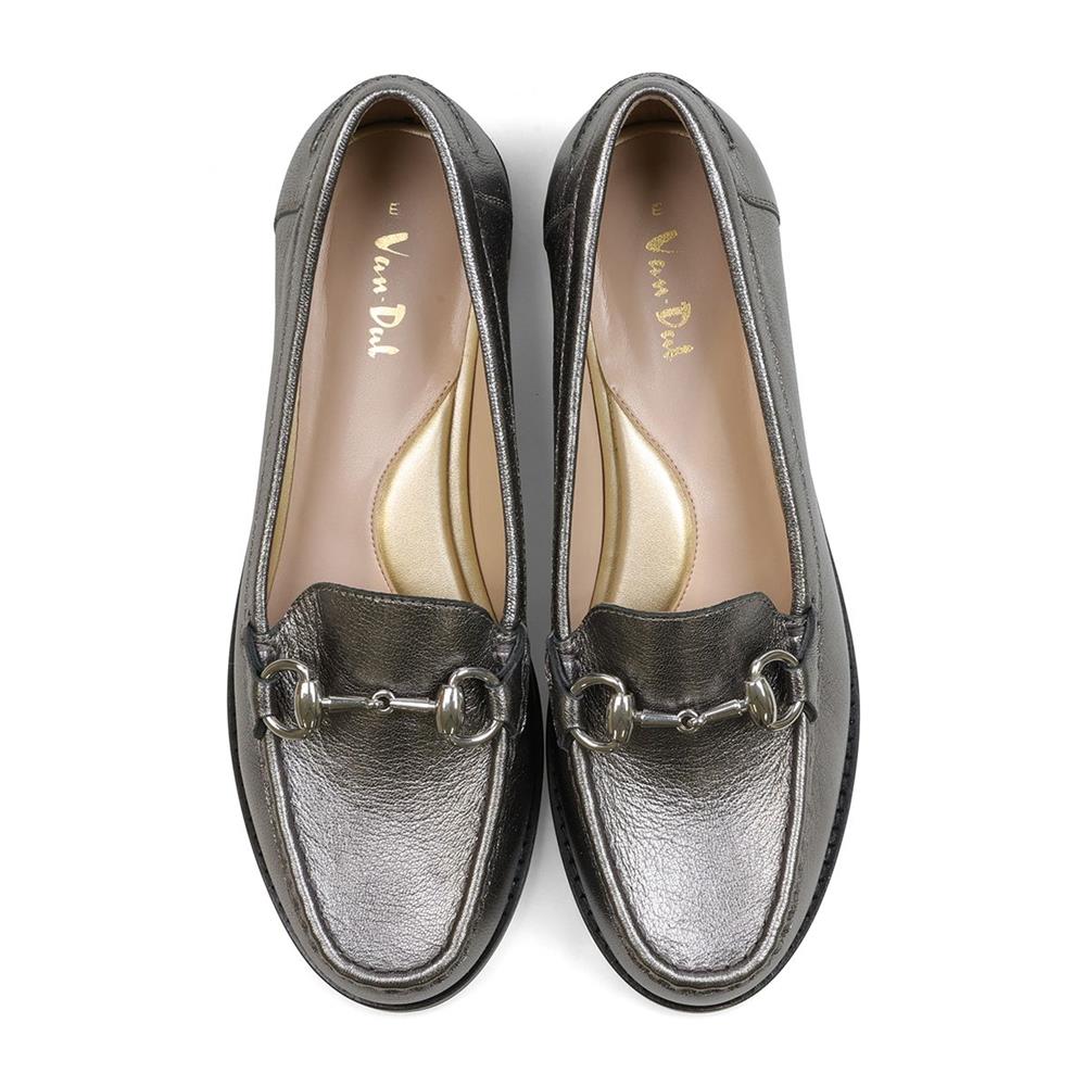 Metallic Leather Loafers - E Fit