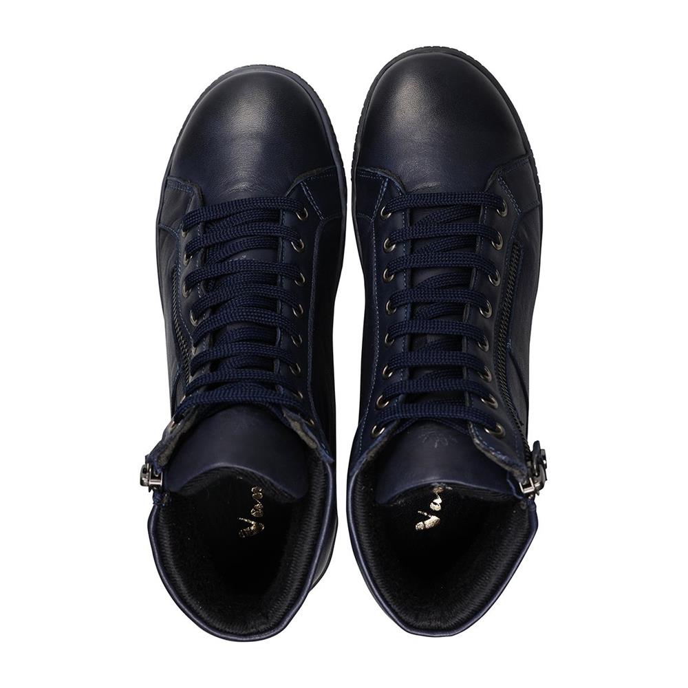 Navy Soft Leather High-Tops - E Width
