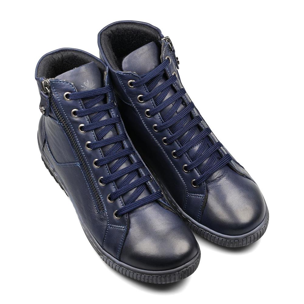 Navy Soft Leather High-Tops - E Width