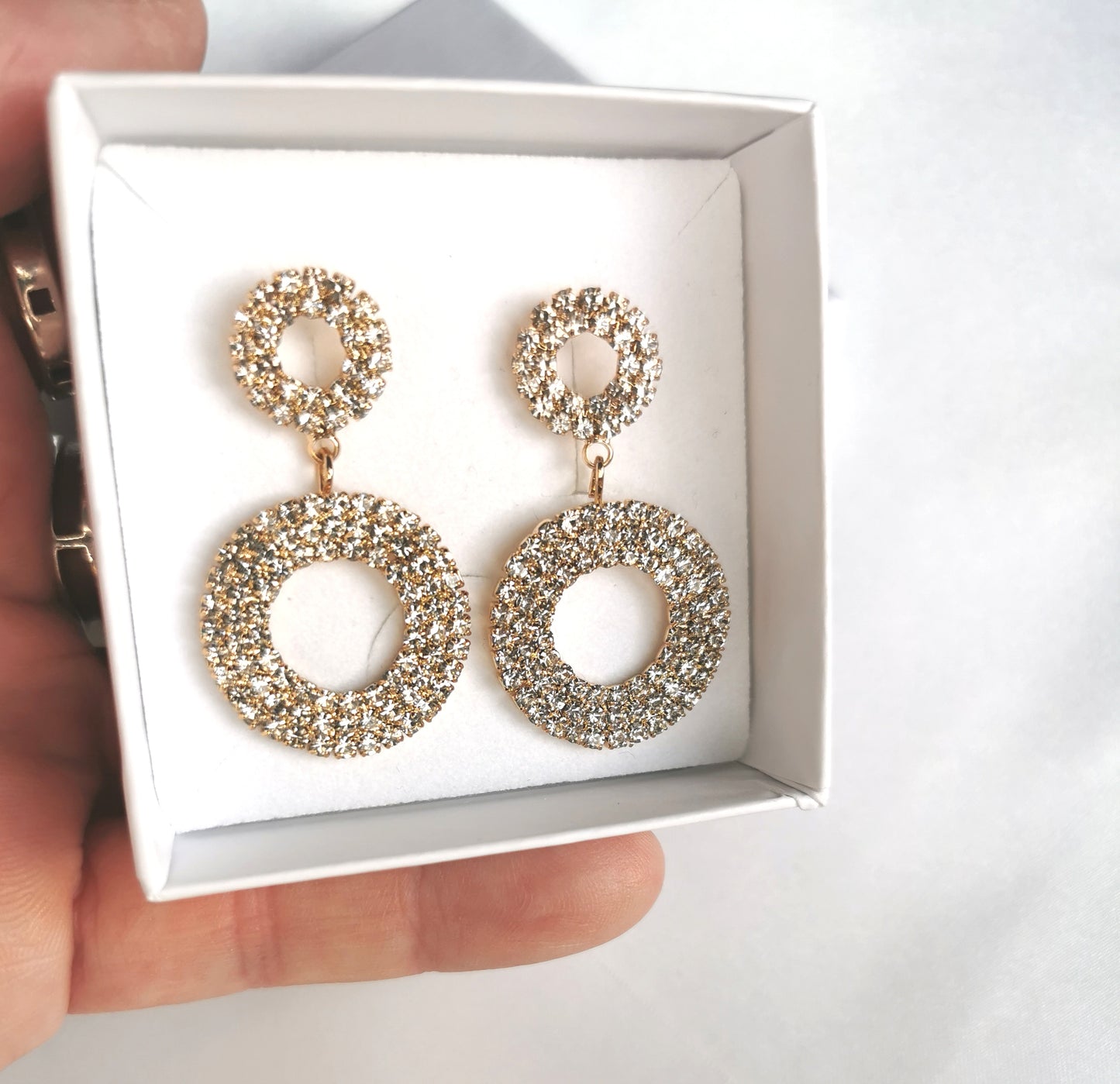 Rose Gold Clara Diamanté Drop image 0