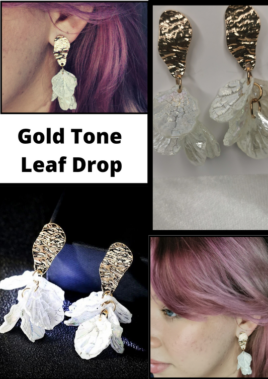 Gold Tone Leaf Drop image 0