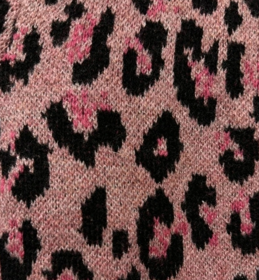 Leopard Print Bow Tie Knit - Pink  image 2