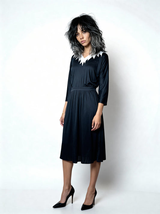 1970s Radley Black & White Dress – UK 12–14