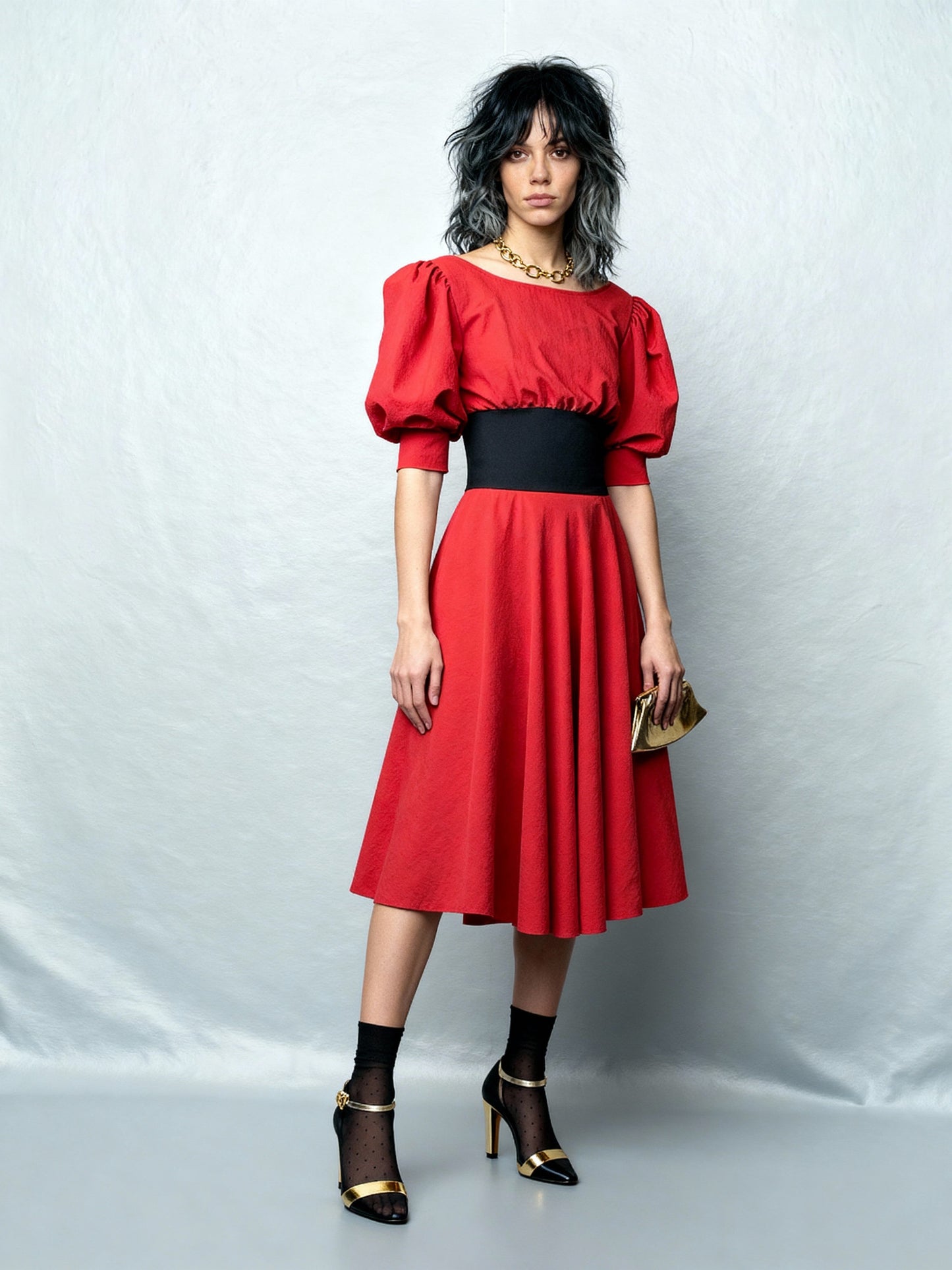 Original 1980's Vintage Zandra Rhodes Bright Red Dress UK 10 - 12