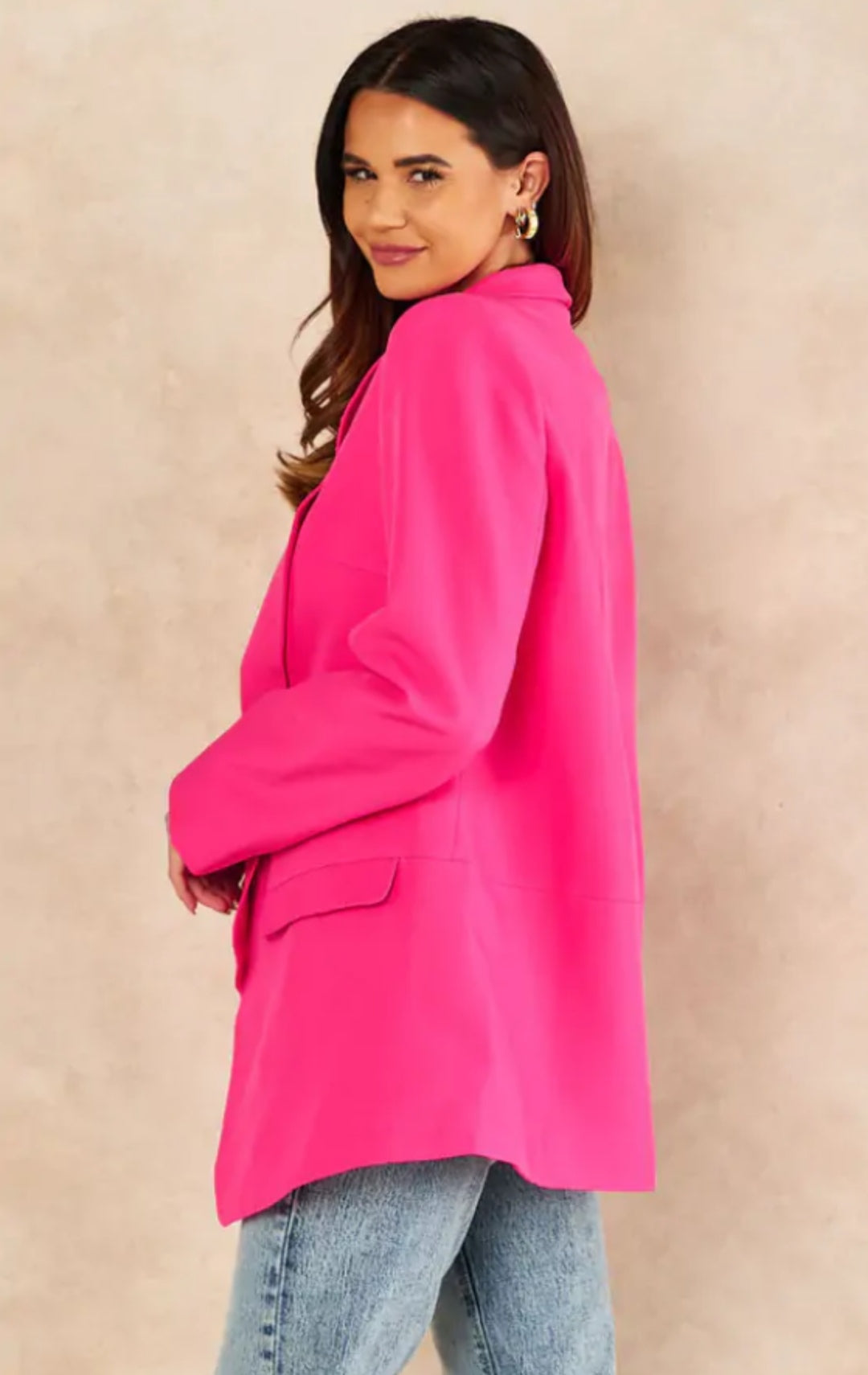 Oversized Longline Blazer - Hot Pink image 1