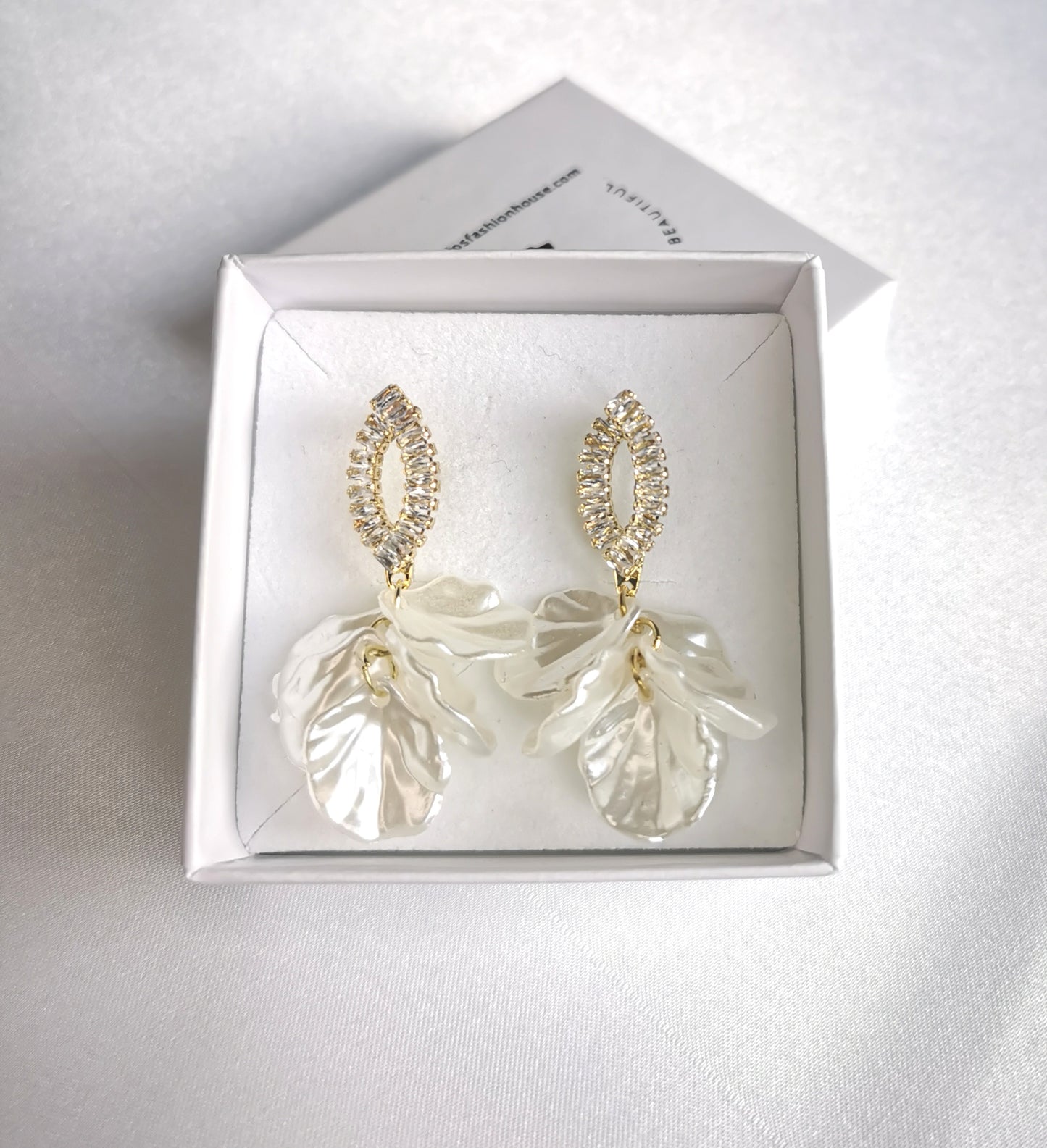 Crystal Diamante Leaf Drop image 6