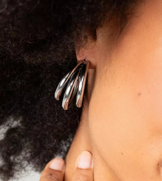 Laura Triple Hoop - Silver  image 0