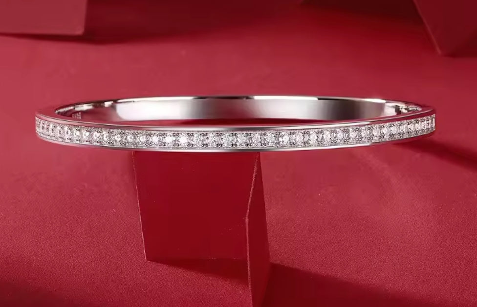 Aria Silver Diamante Bangle image 1