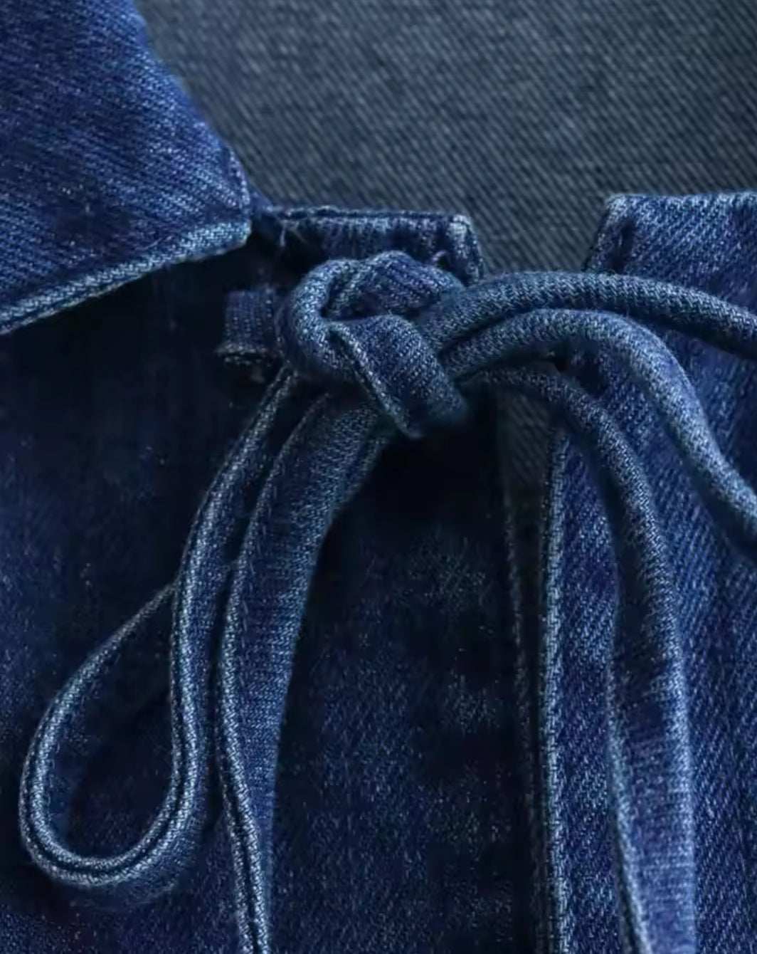 Tie Front Oversize Denim Jacket  image 3