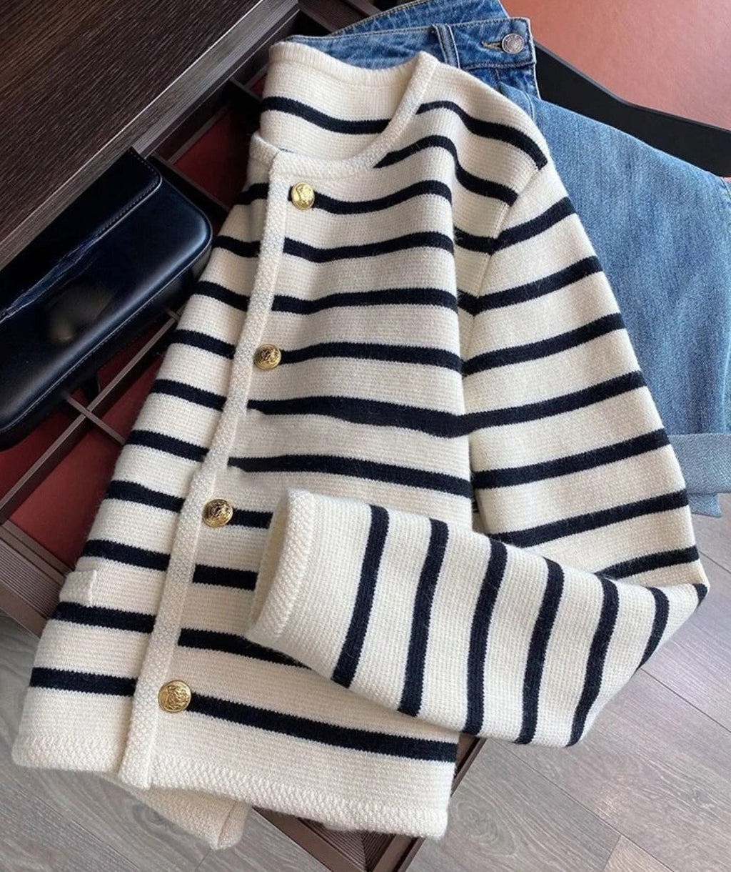 Black Stripe Cardigan  image 1