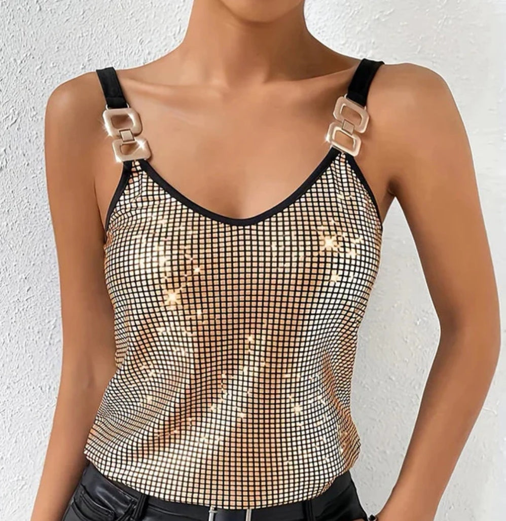 Gold Detail Sequin Camisole image 1