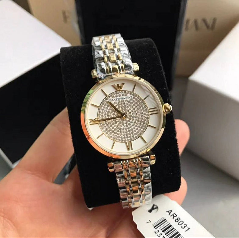 Emporio Armani Gianni T-Bar Women's Two-Tone Watch - AR8031