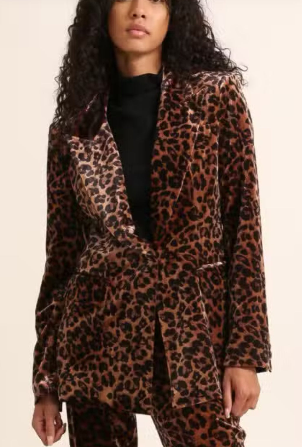 Velvet Tailored Suit in Leopard Print image 9