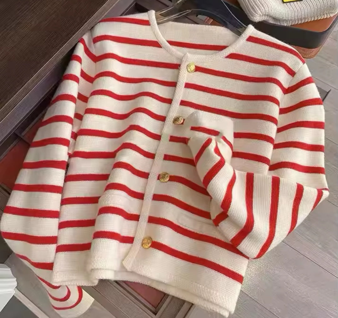 Red Stripe Cardigan  image 0