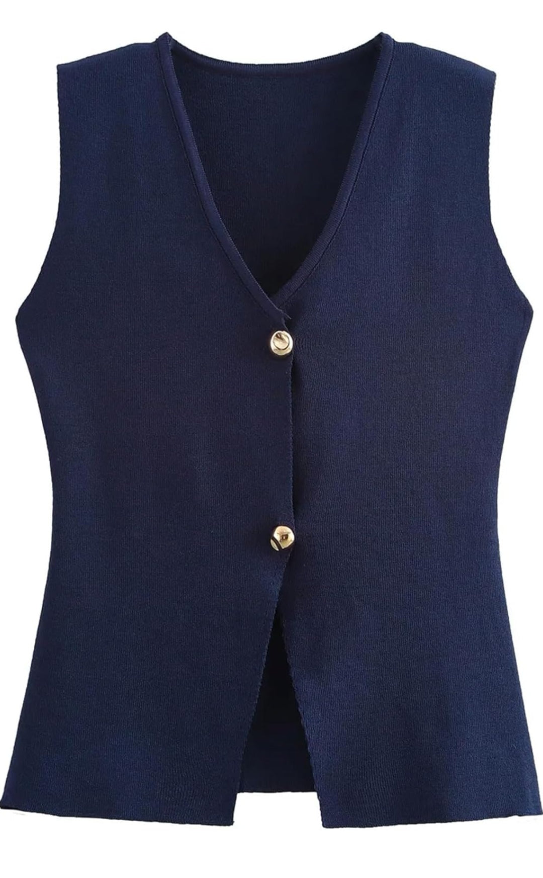 Navy Fine Knit Vest Waistcoat  image 2