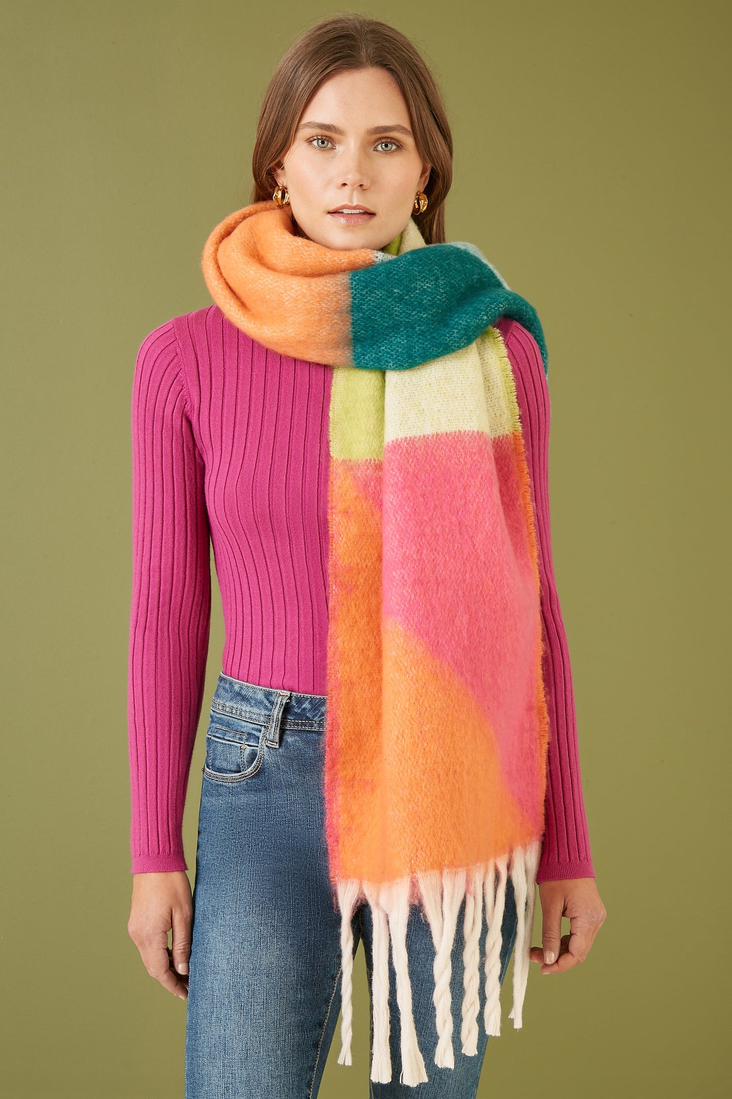 Multicolour Oversize Fluffy Scarf