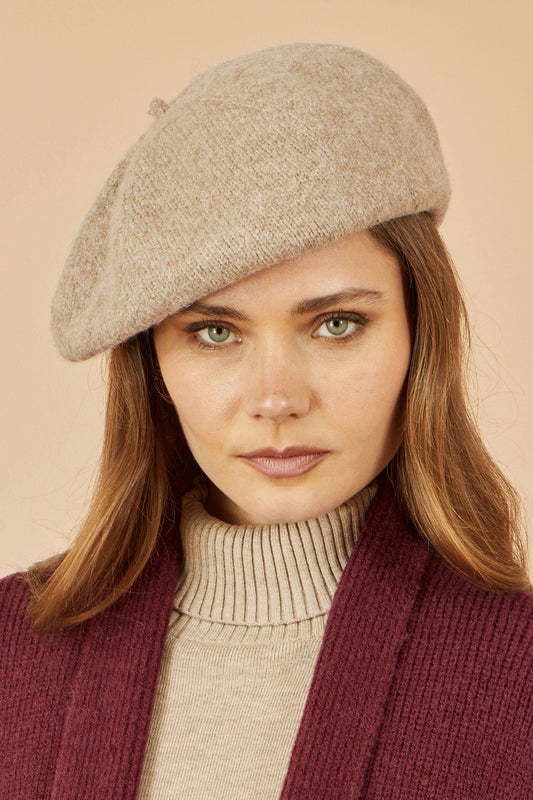 Oatmeal Soft Knitted Beret