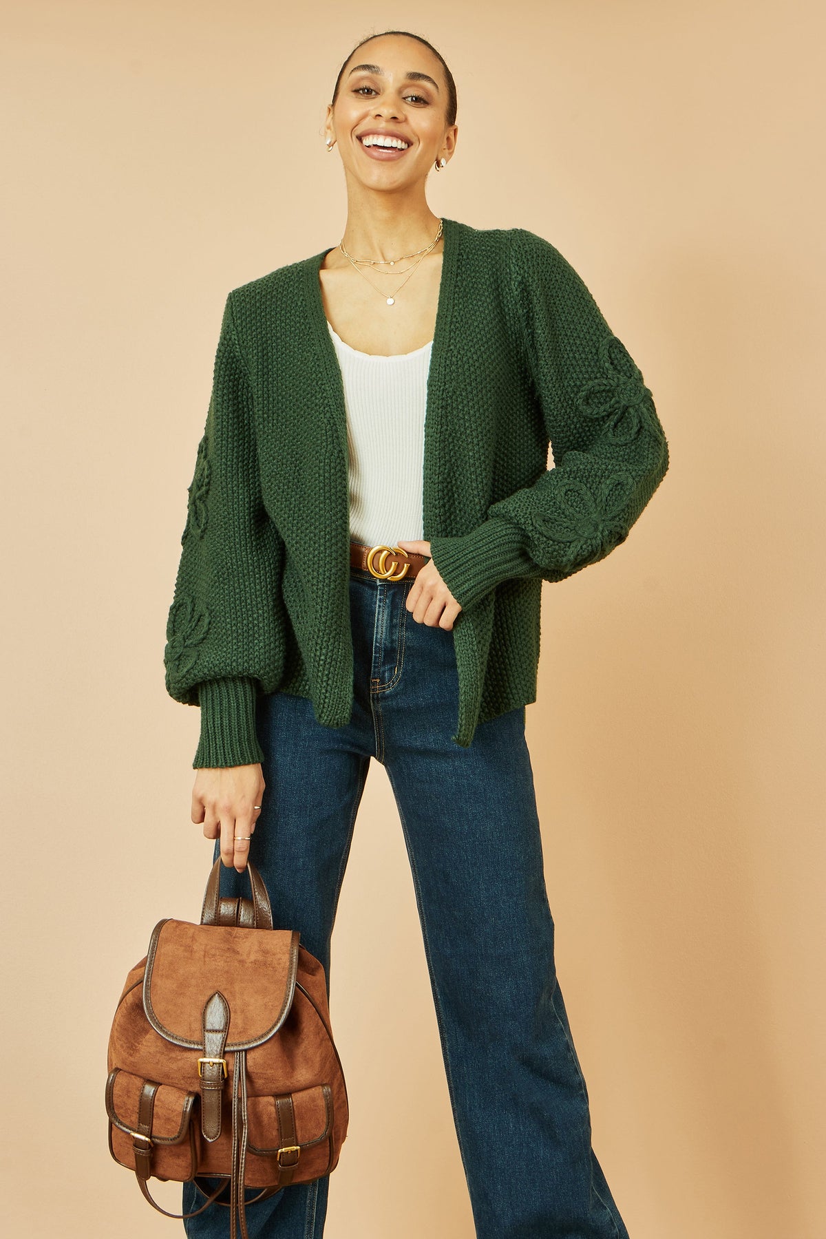 Tan Faux Suede Rucksack