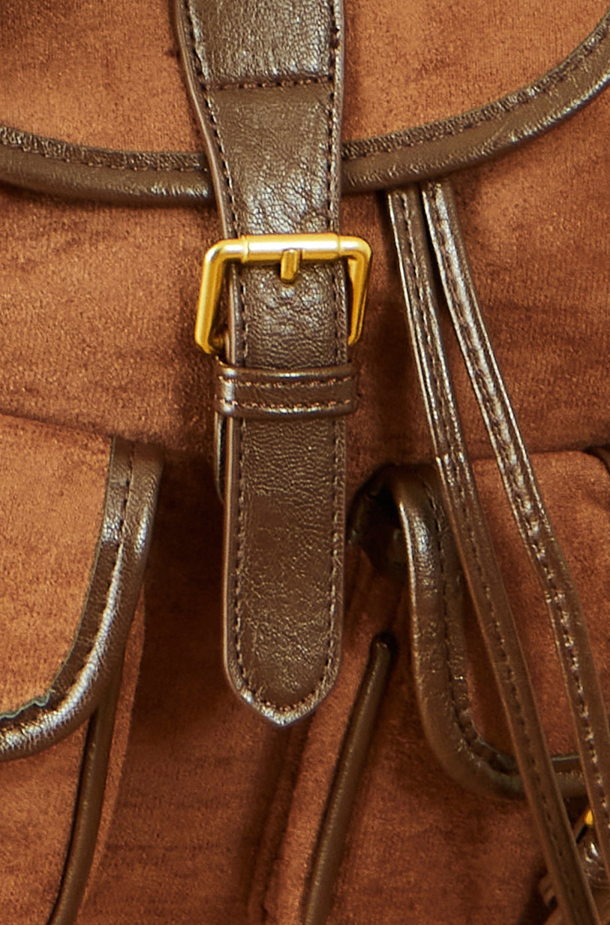 Tan Faux Suede Rucksack