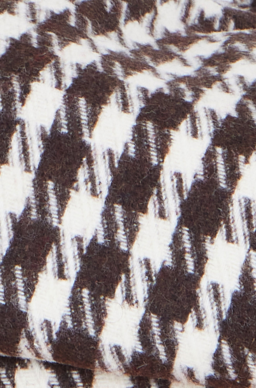 Brown and Cream Houndstooth Print Baker Boy Hat