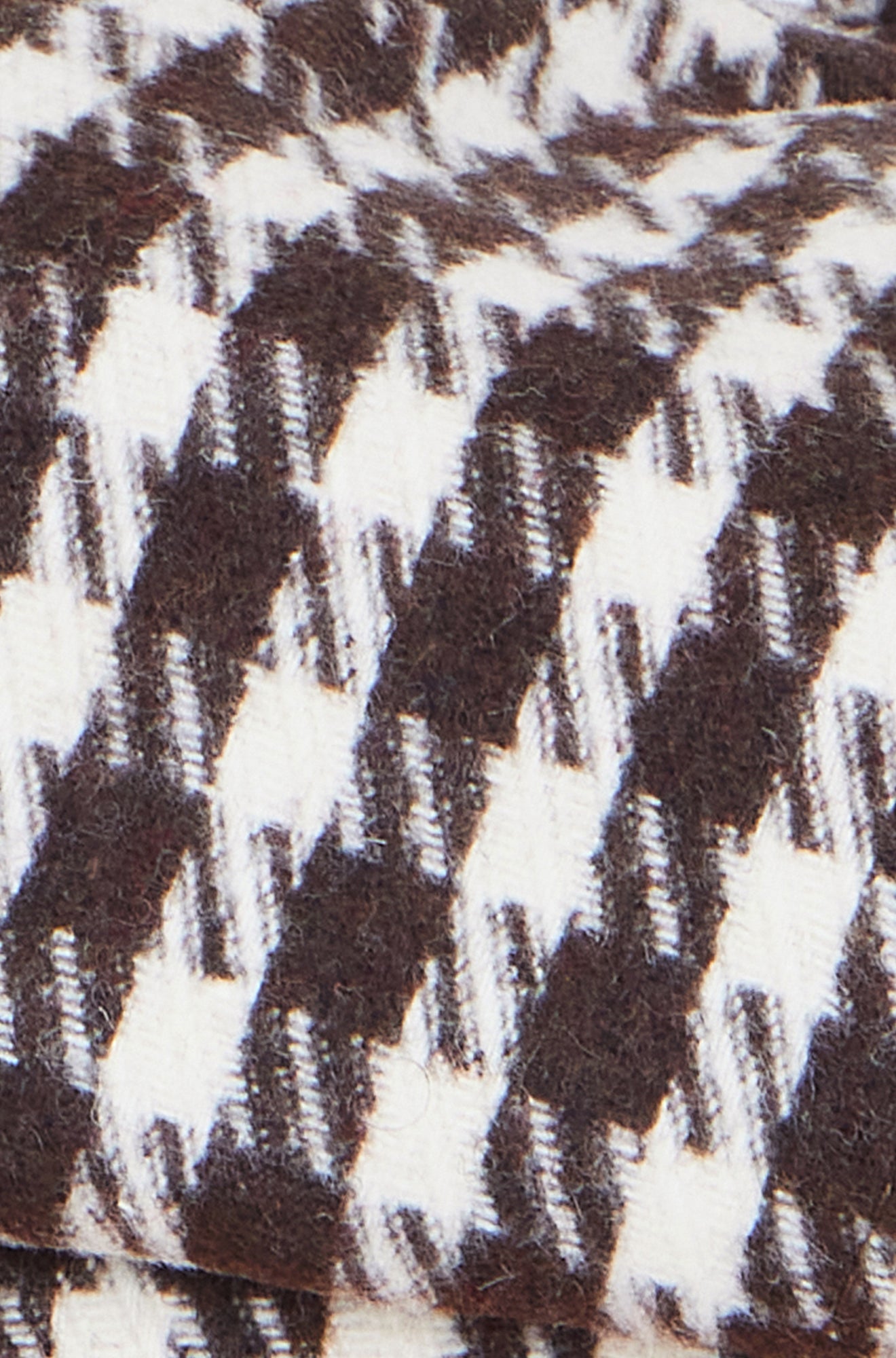 Brown and Cream Houndstooth Print Baker Boy Hat