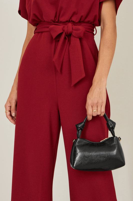 Black Knot Handle Handbag