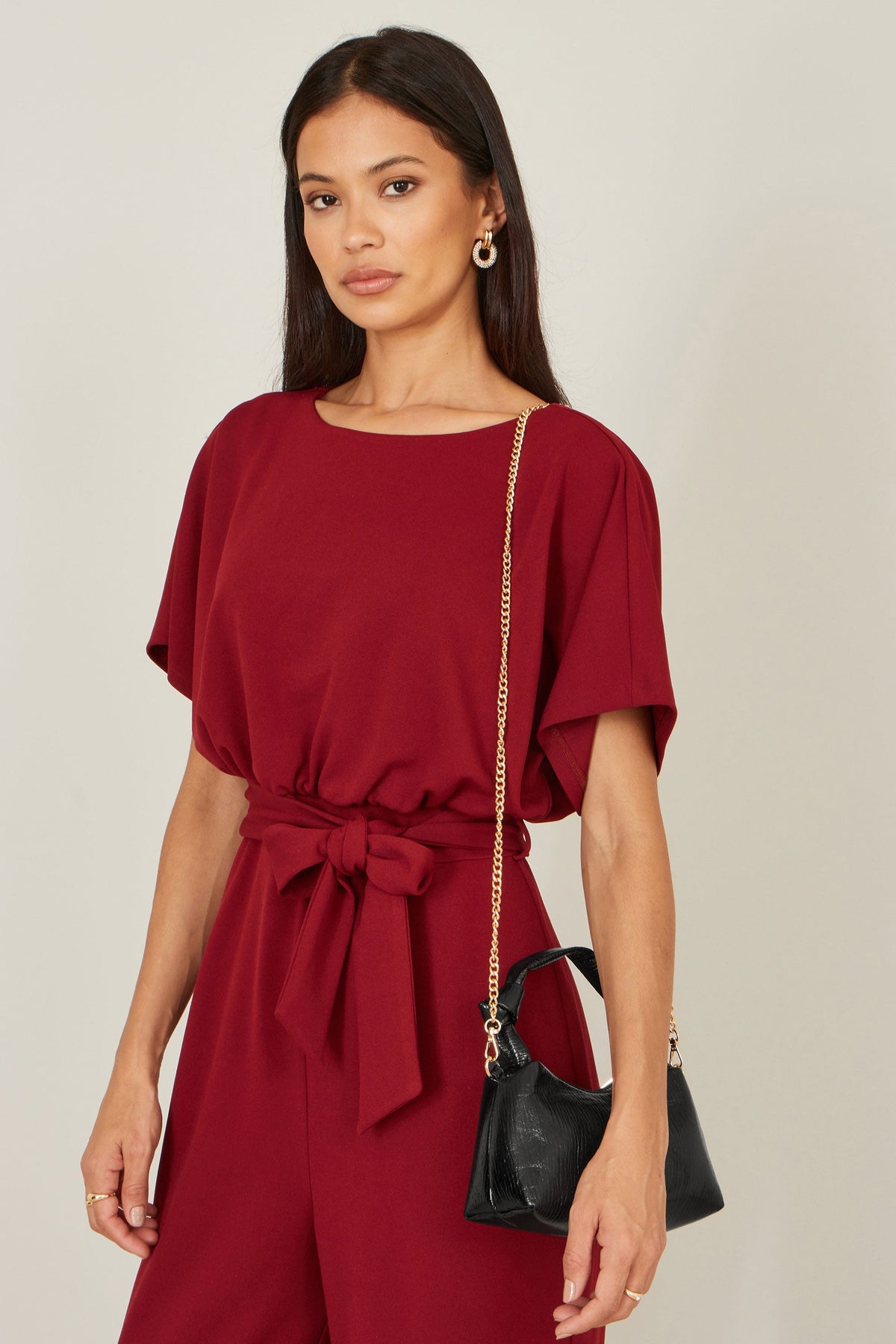 Black Knot Handle Handbag