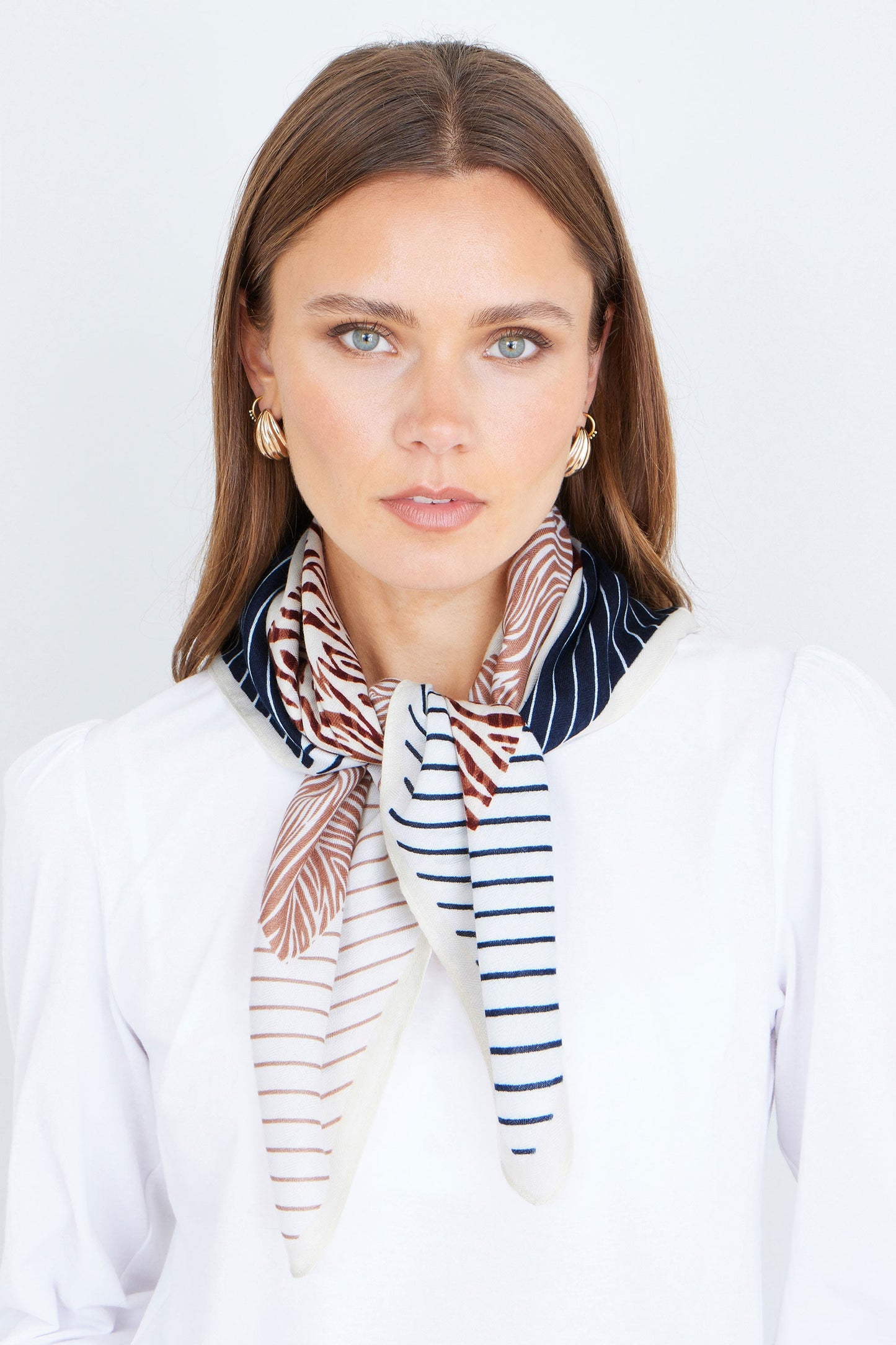 Multicolour Viscose Stripe Pattern Scarf