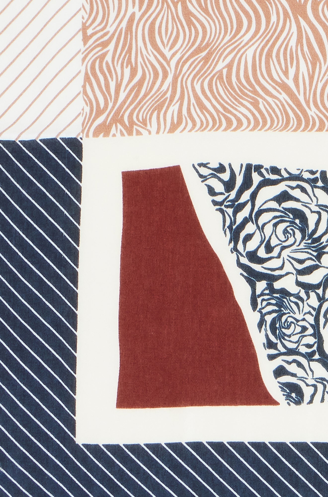 Multicolour Viscose Stripe Pattern Scarf