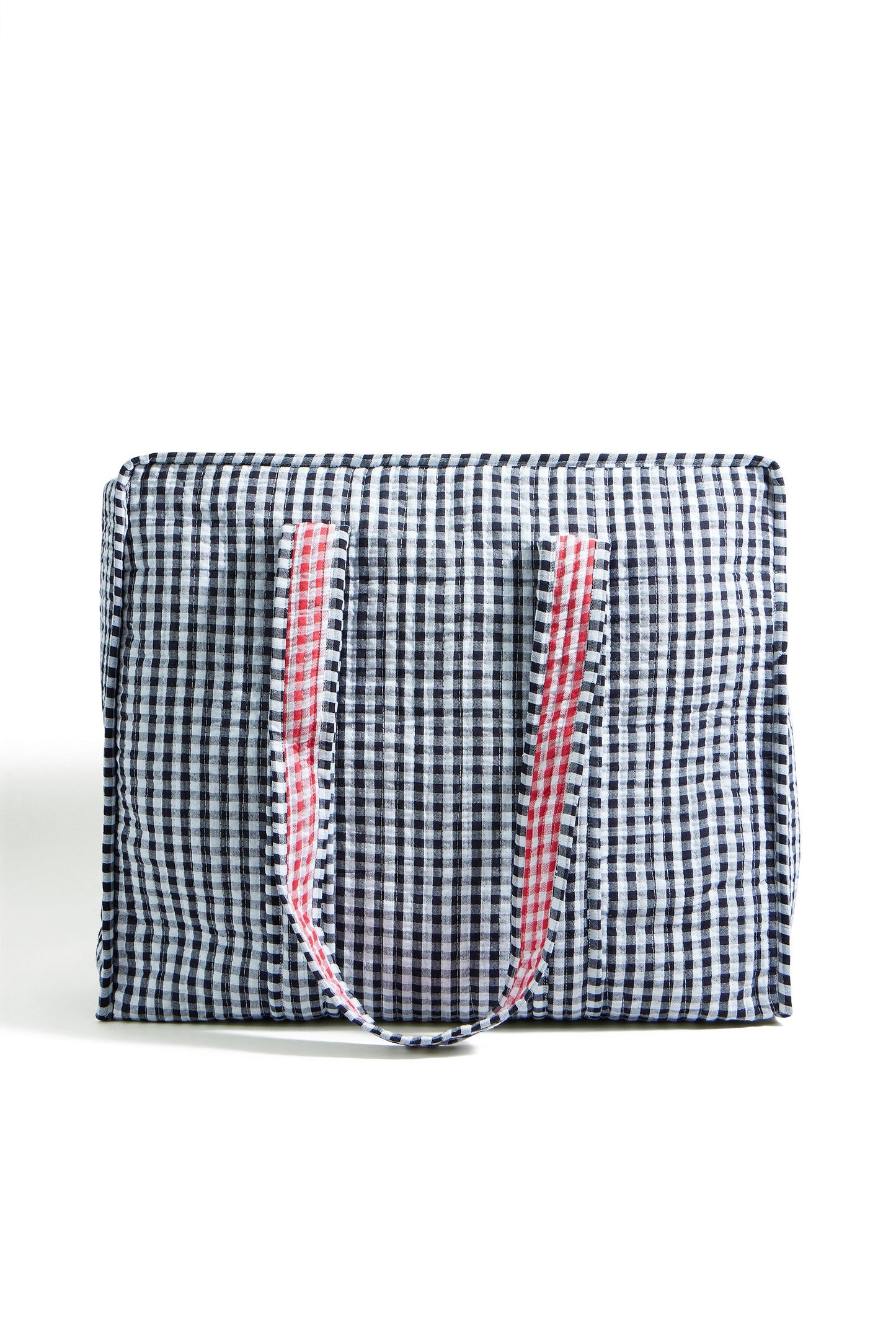 Black Gingham Quilted Shopper Bag