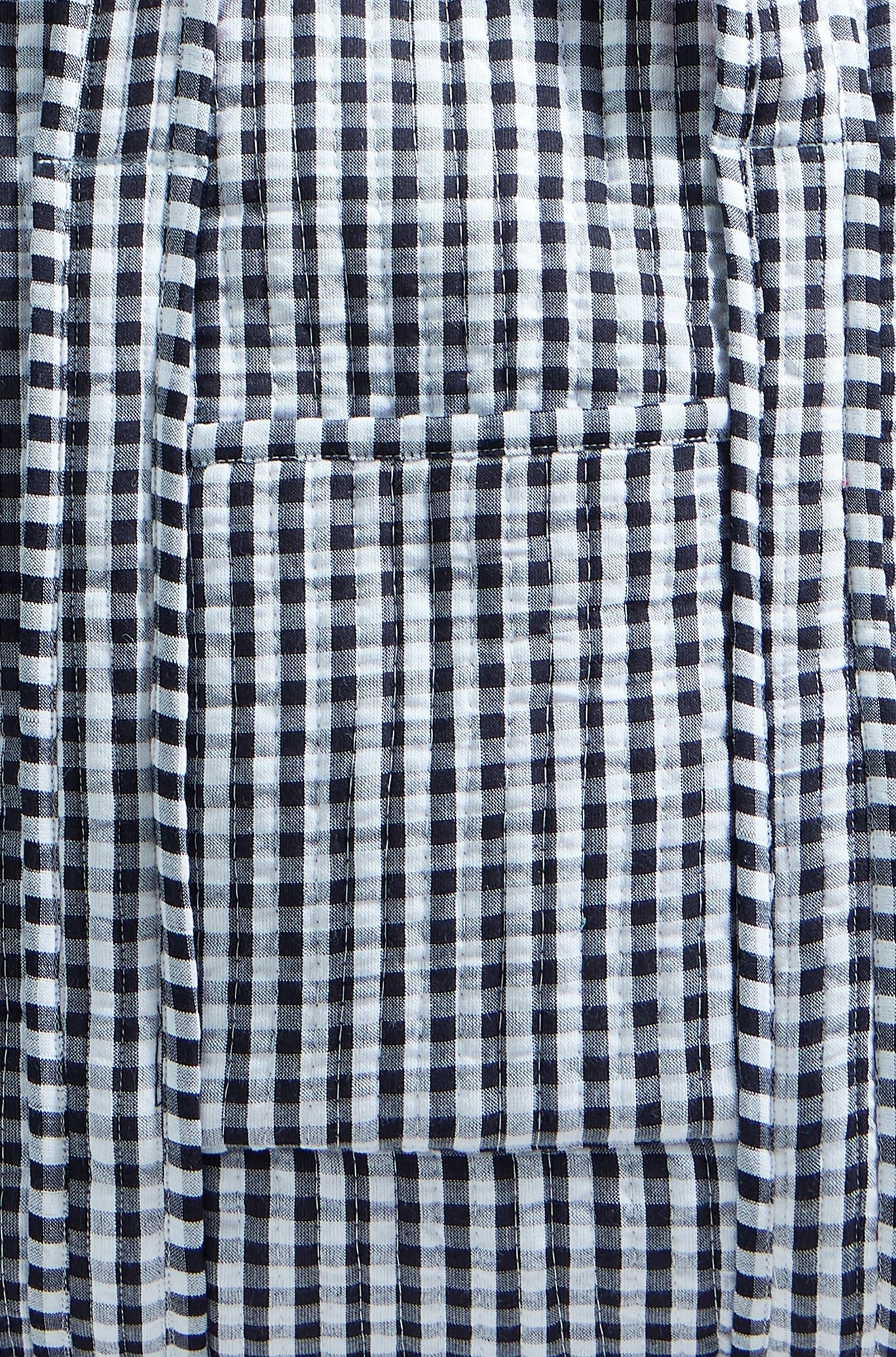 Black Gingham Quilted Shopper Bag