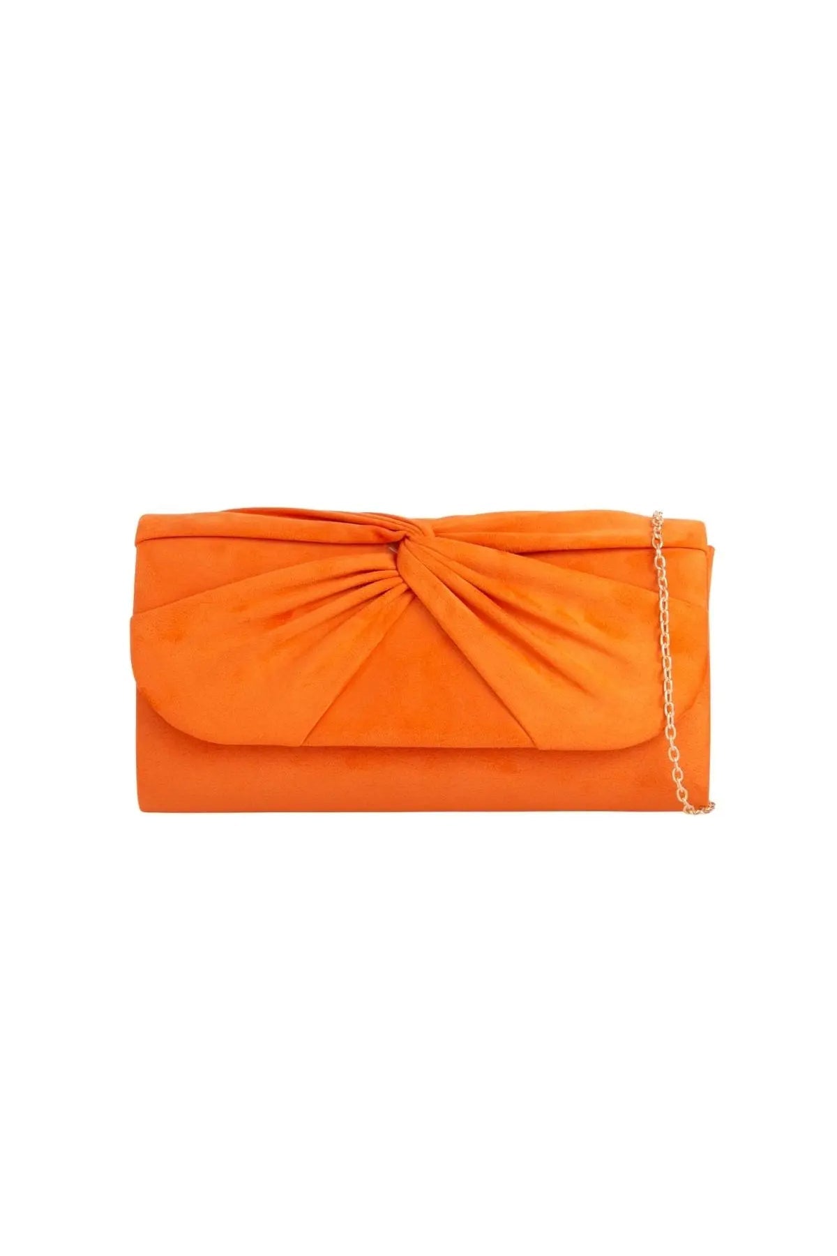 Orange Knot Clutch Bag