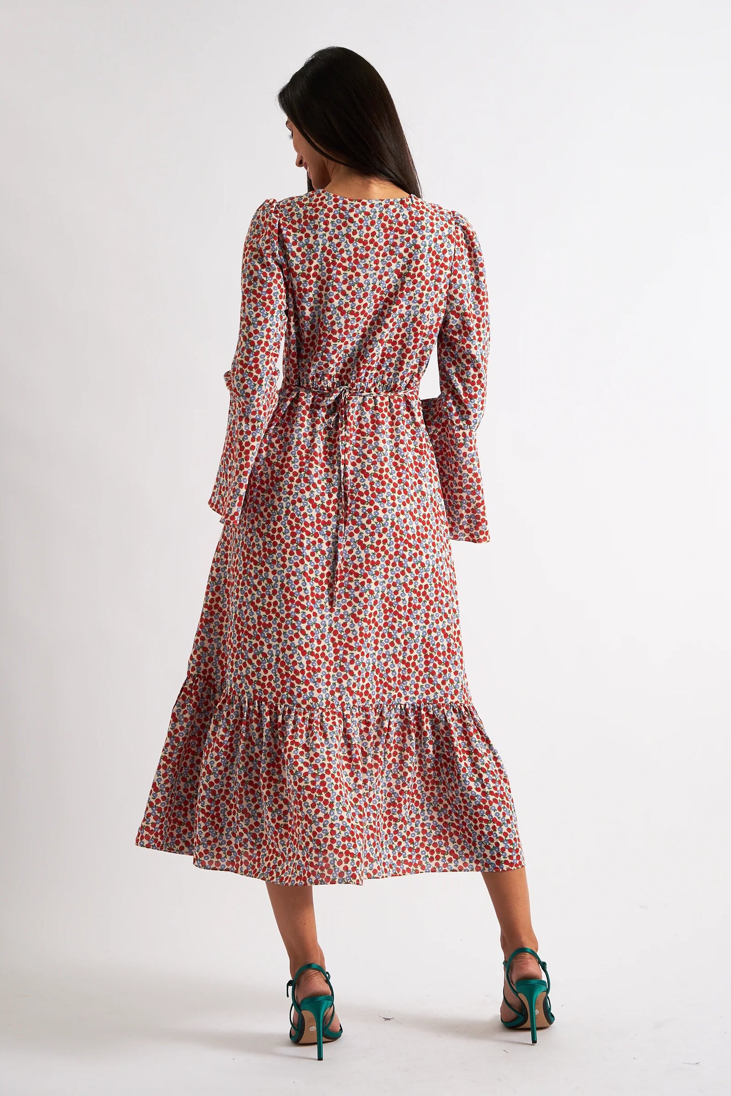 Strawberry Fields Print Midi Dress