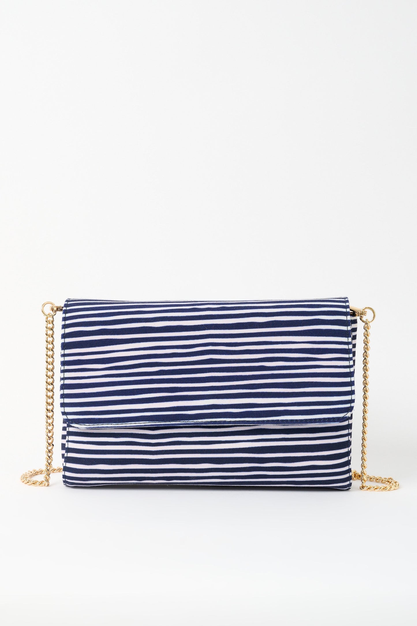 Navy and White Striped Cross Body Bag