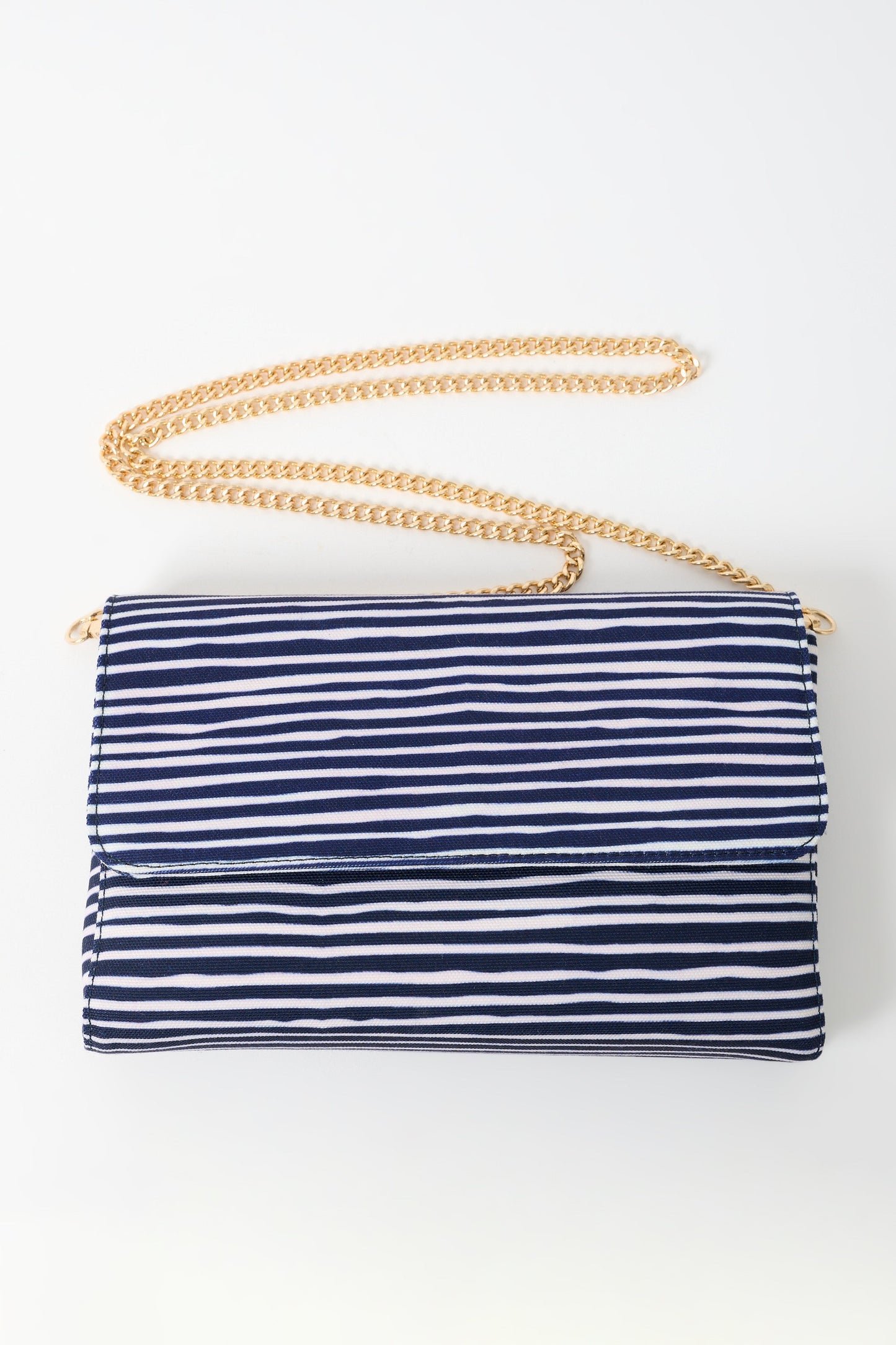 Navy and White Striped Cross Body Bag
