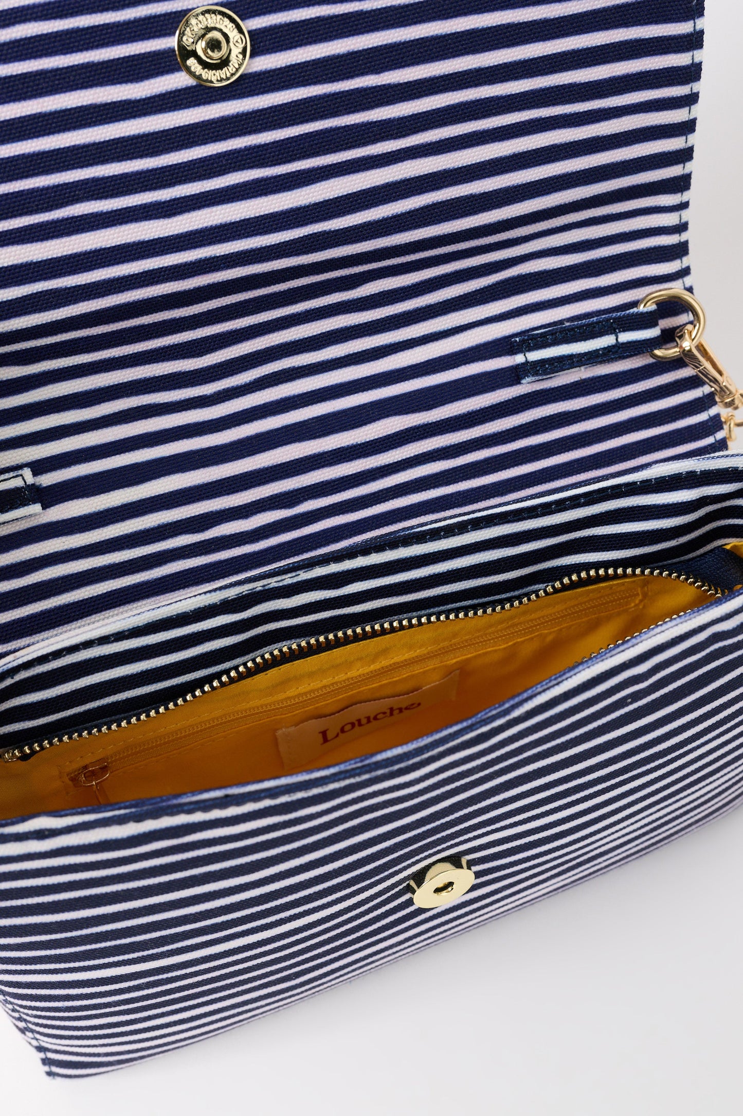 Navy and White Striped Cross Body Bag