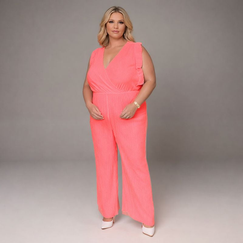 Pleated Sleeve Jumpsuit