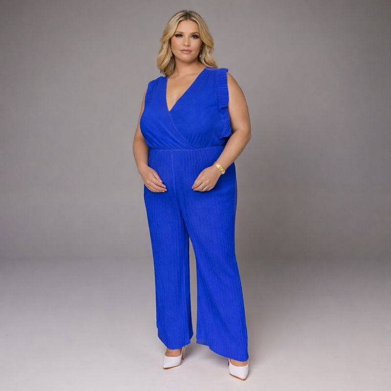 Pleated Sleeve Jumpsuit