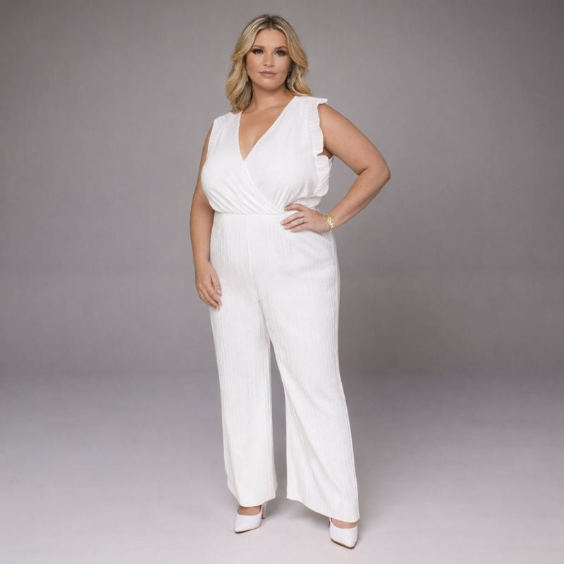 Pleated Sleeve Jumpsuit