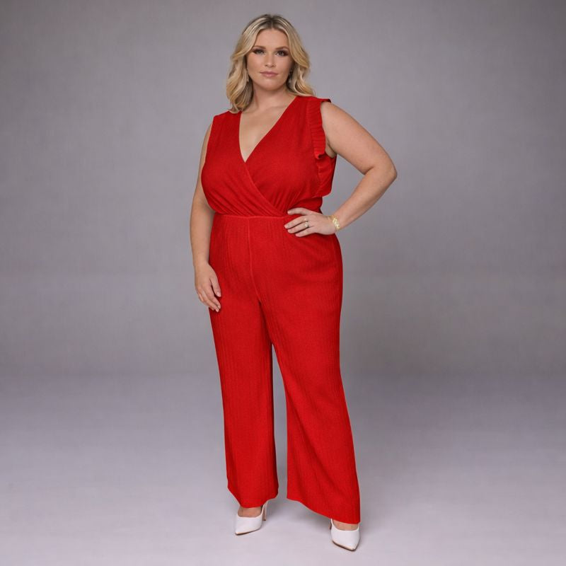 Pleated Sleeve Jumpsuit