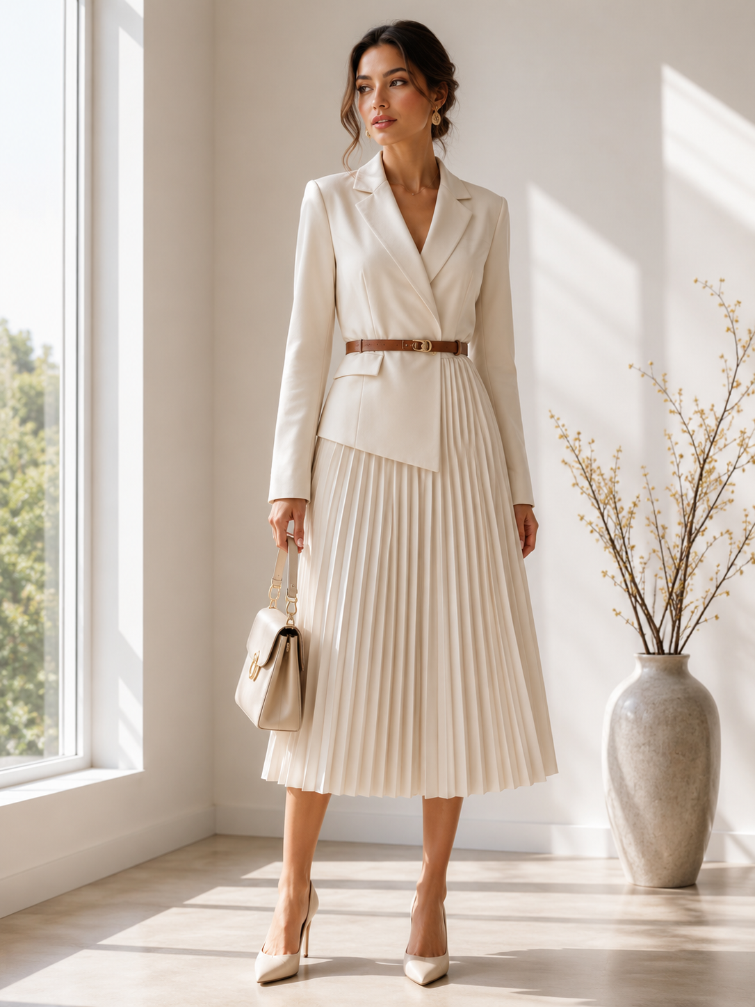 Tailored V-Neck Dress
