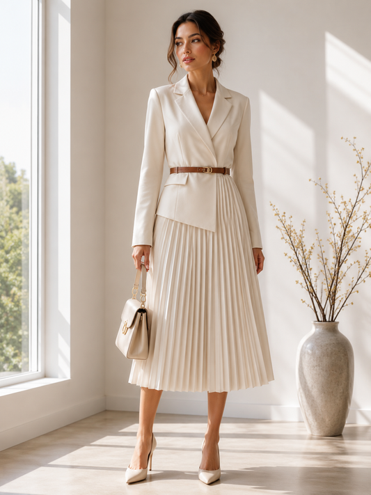Tailored V-Neck Dress