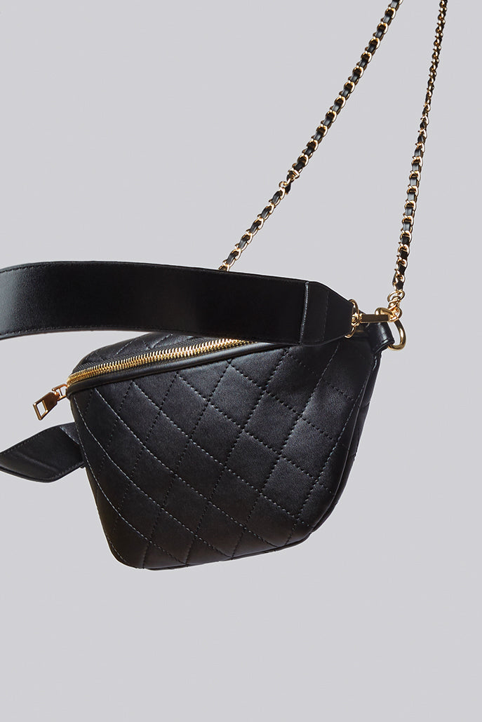 Quilted Black Cross Body Bag
