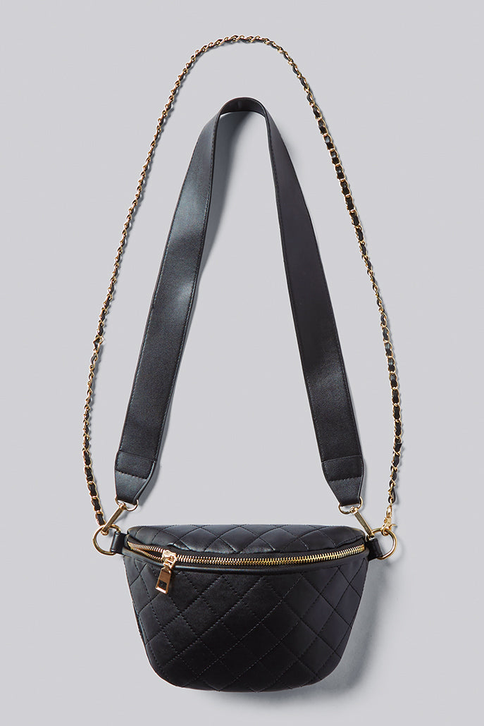Quilted Black Cross Body Bag