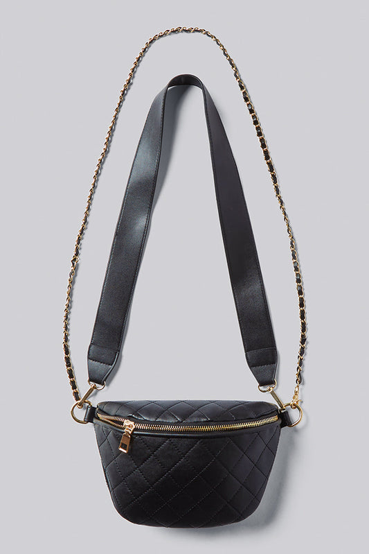 Quilted Black Cross Body Bag