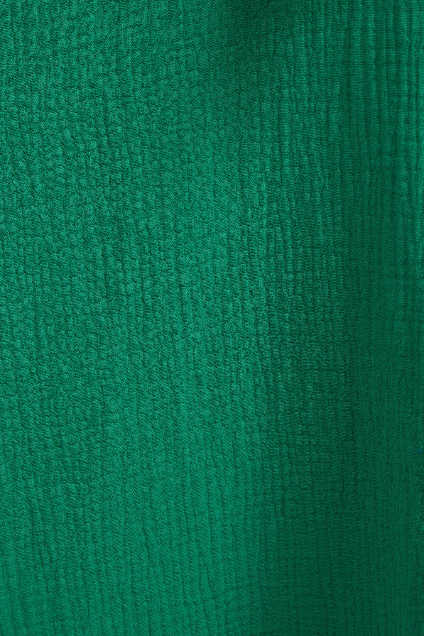 Green Balloon Sleeve Gauze Top