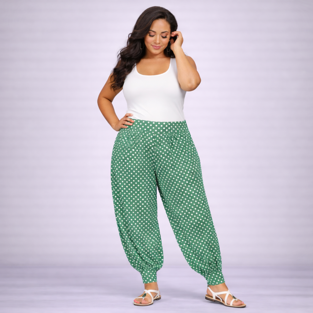 Polka Dot High Rise Harem Pants - Various Colours