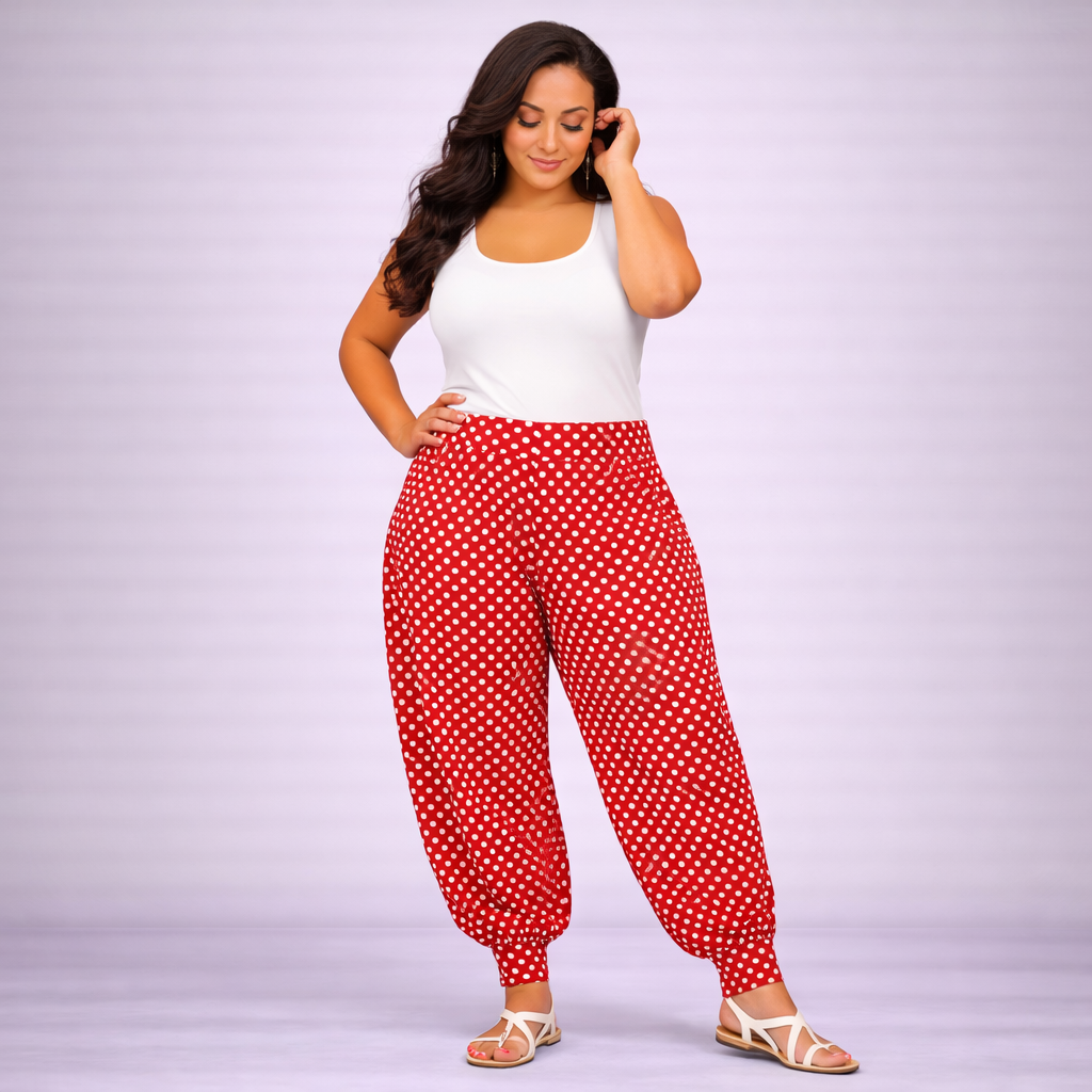 Polka Dot High Rise Harem Pants - Various Colours